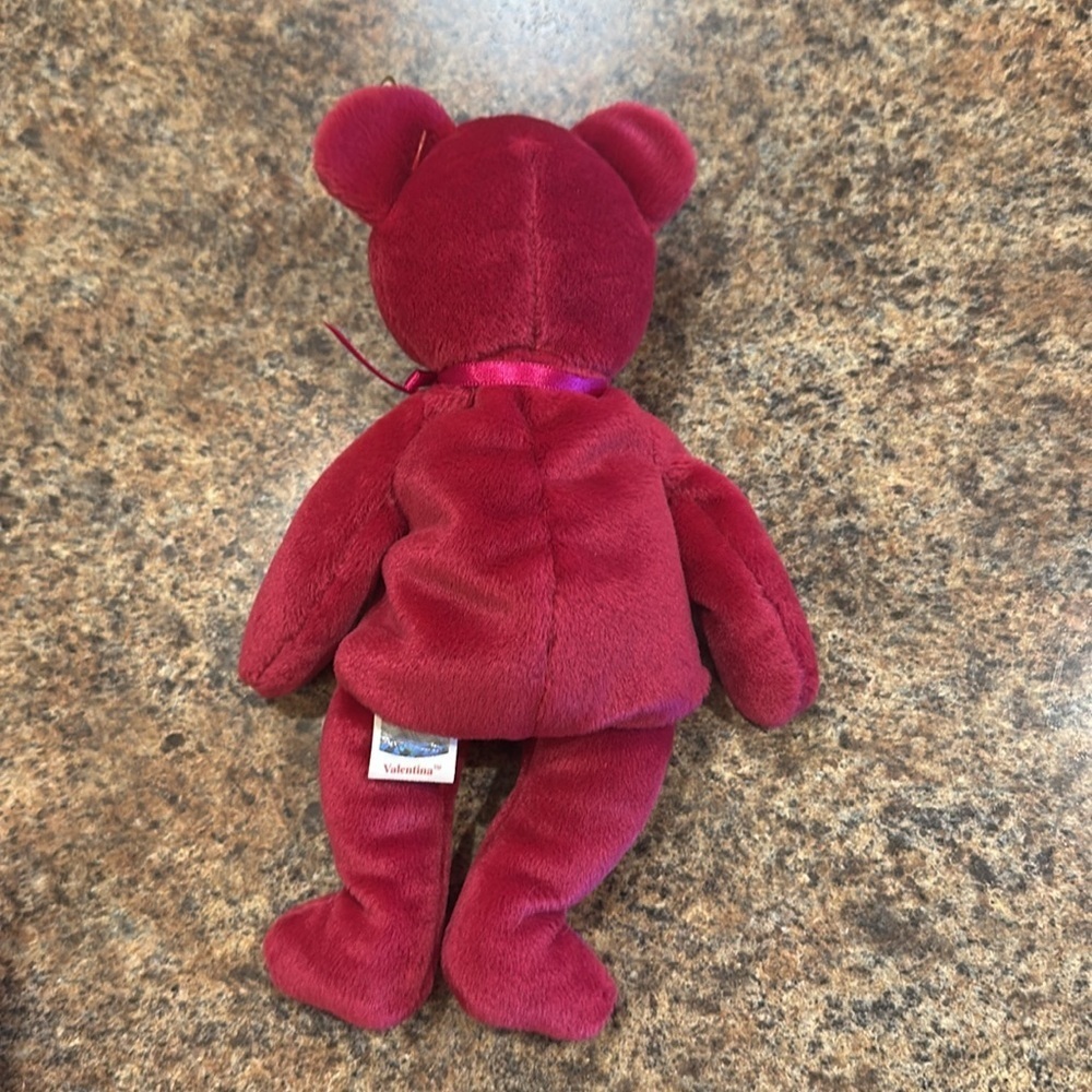 Ty Beanie Baby Valentina Bear Red With White Heart - Picture 3 of 7